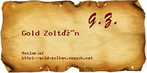 Gold Zoltán névjegykártya
