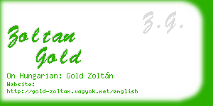 zoltan gold business card